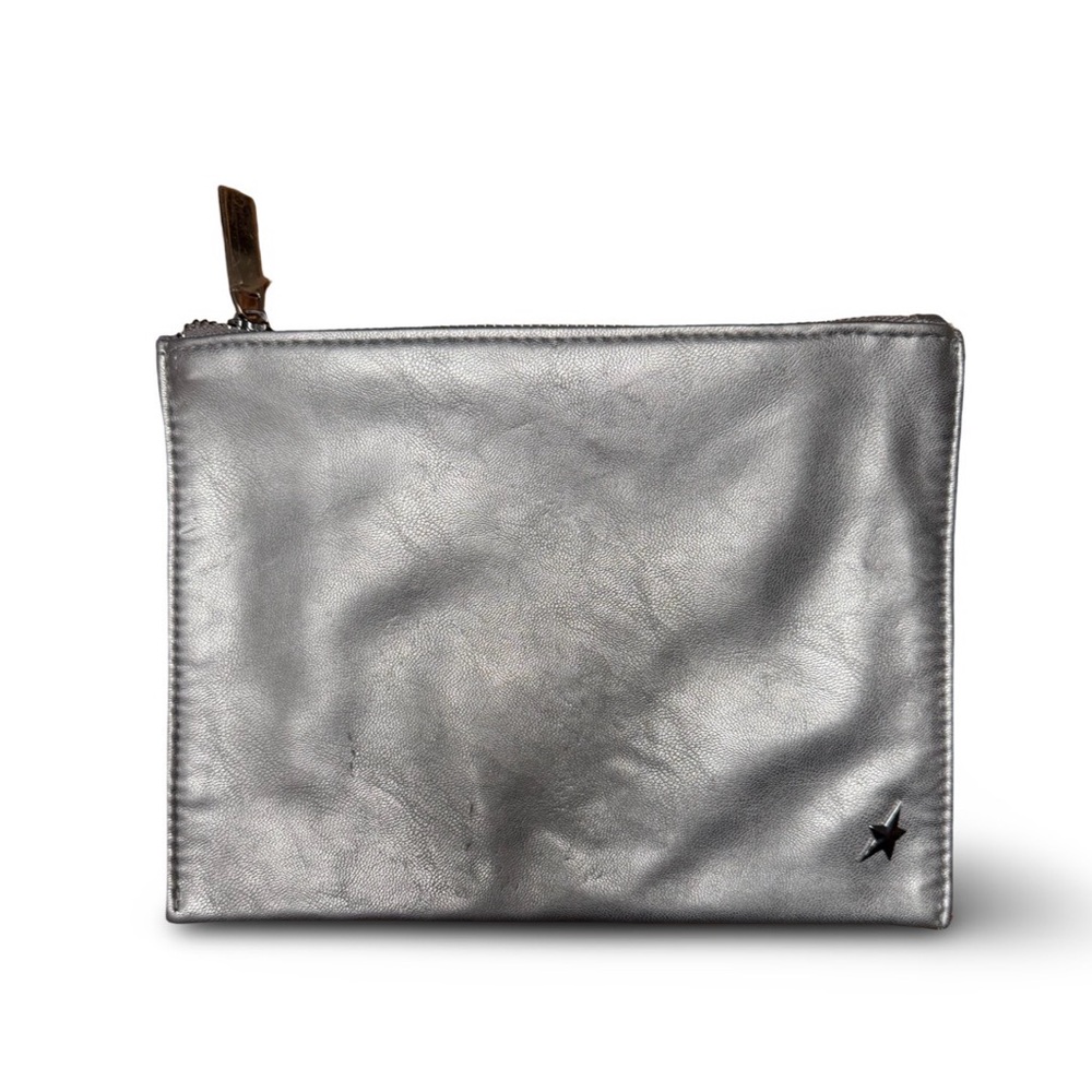 Thierry Mugler Silver Leather Zip Cosmetics bag/pouch